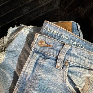 American Eagle Outfitters High-Rise Light Blue Distressed Jeans